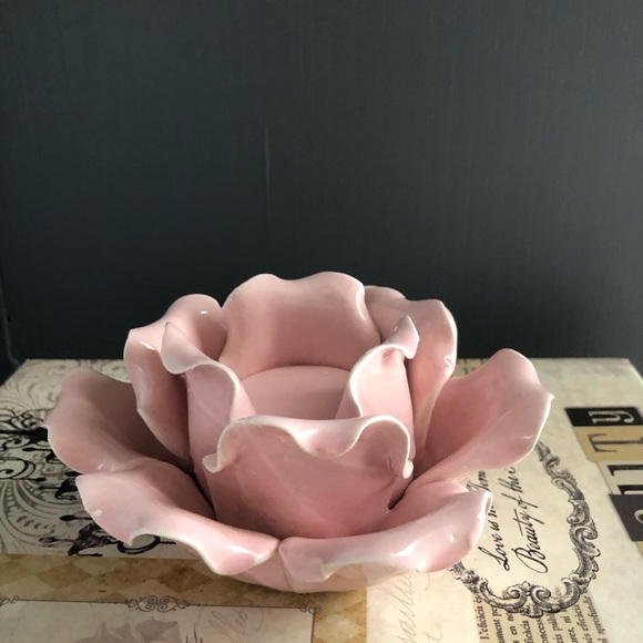 Vintage Accents Ceramic Rose Candle Holder Poshmark
